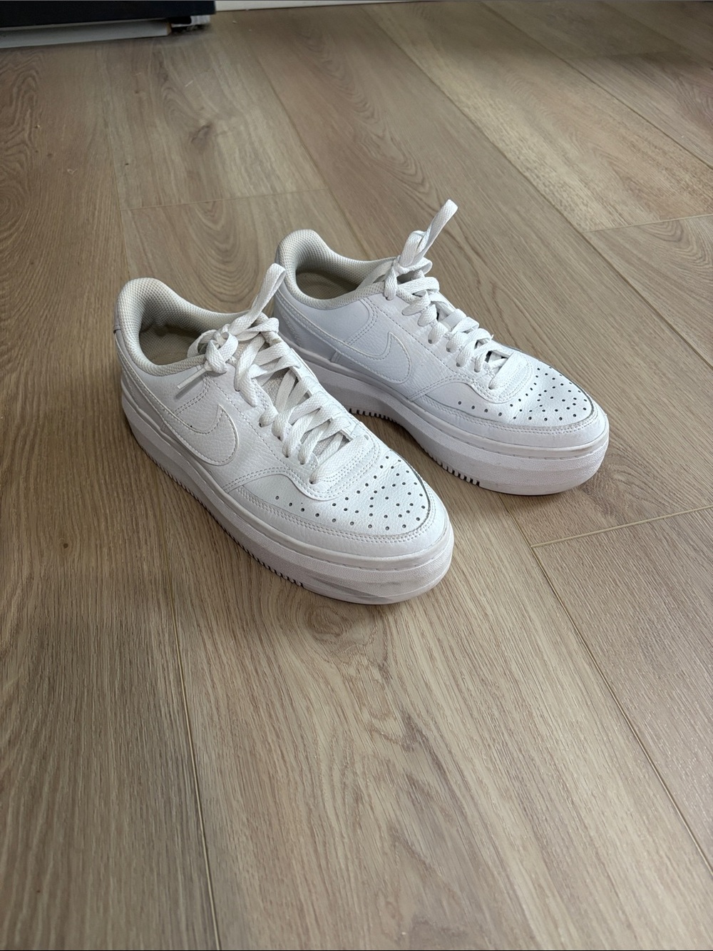 Nike White Platform Low-Top Sneakers